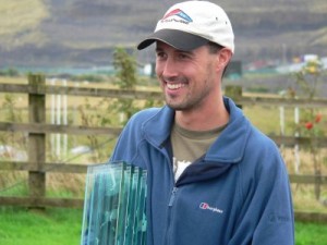 Bruce Kavanagh collecting the British Series trophy