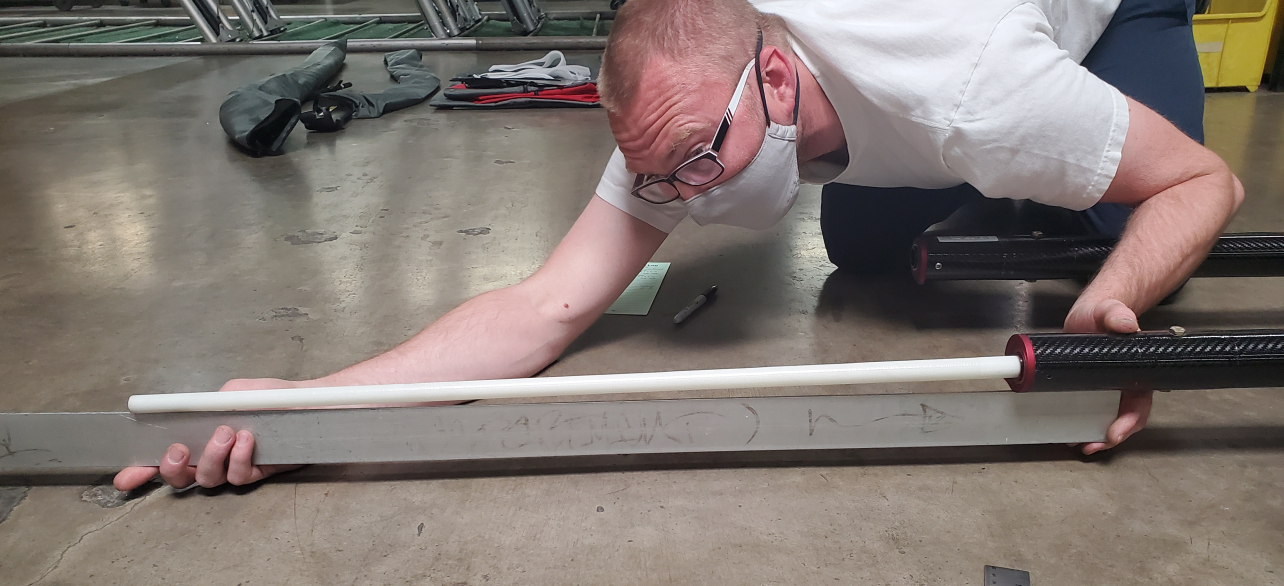 Wand height set with a straightedge against the last 3.5 inches of the rear leading edge